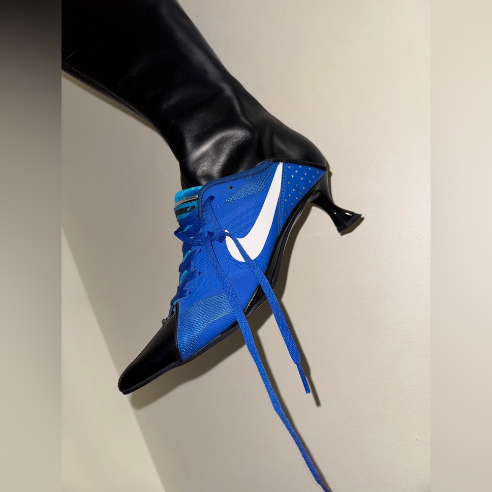 Ancuta Sarca black and blue nike furiosa sneaker boots